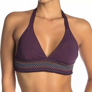 Bleu Rod Beattie Purple Halter V-Neck Bikini Top